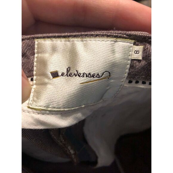 🧺Elevenses Anthropologie Purple Wide Leg Trousers, size 8 - Picture 3 of 4